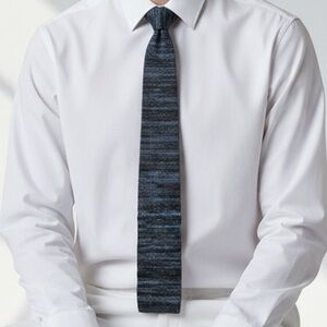 Men's Banana Republic Blue & Black Speckled Skinny Knit Tie versatile academia